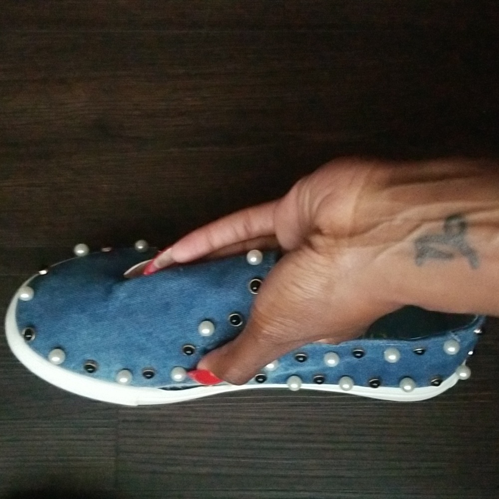 Denim loafer style slip on shoes - Picture 5 of 5